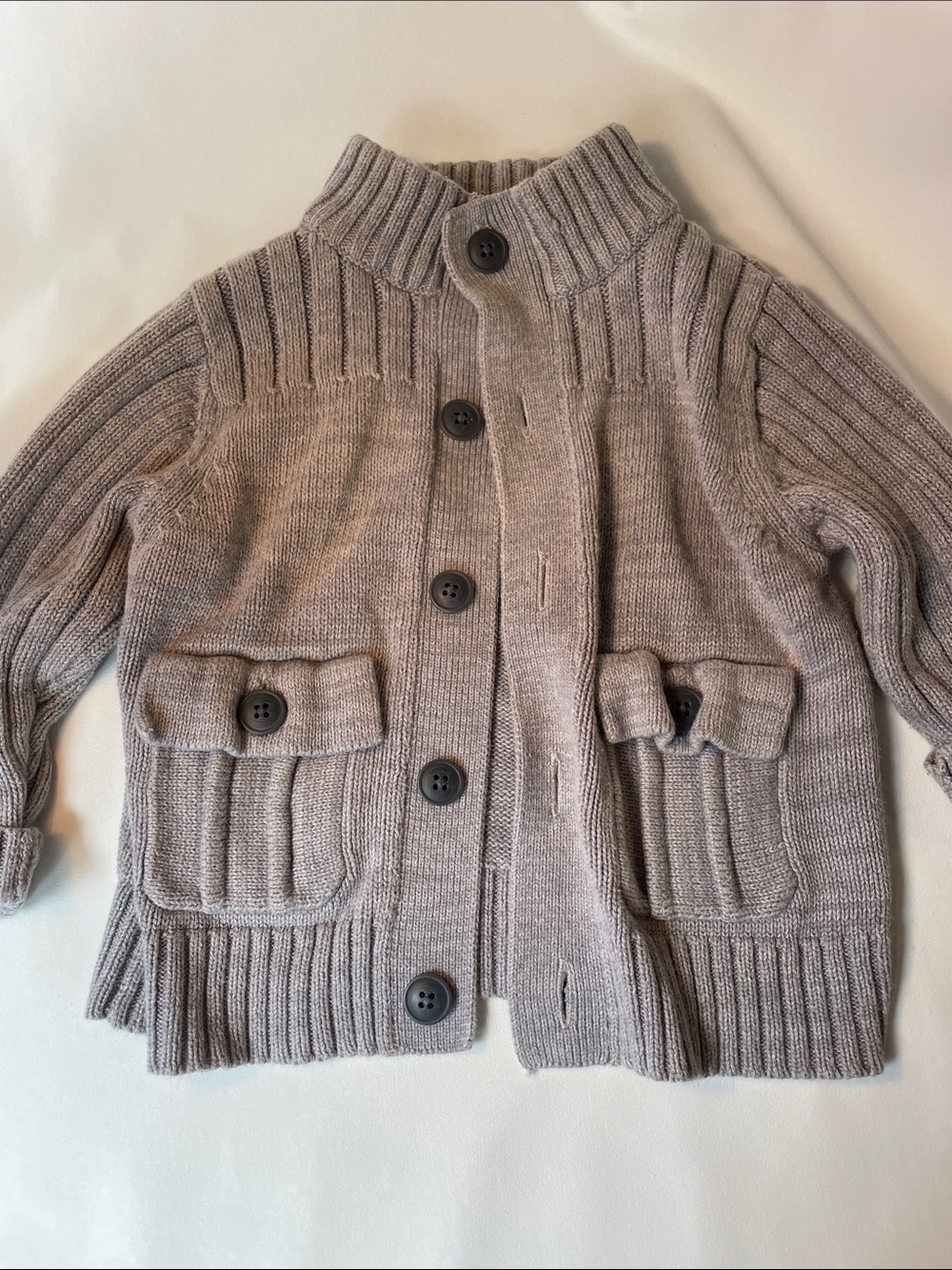 Old Navy Gray Ribbed Button-Up Cardigan